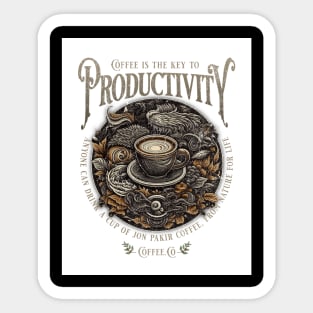 Productivity with Coffee Sticker